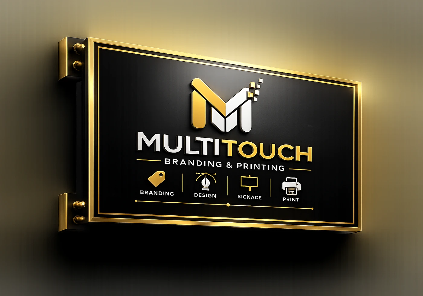 Multitouch wall signage